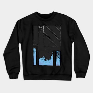 Abstract Blue and Black Cityscape Crewneck Sweatshirt